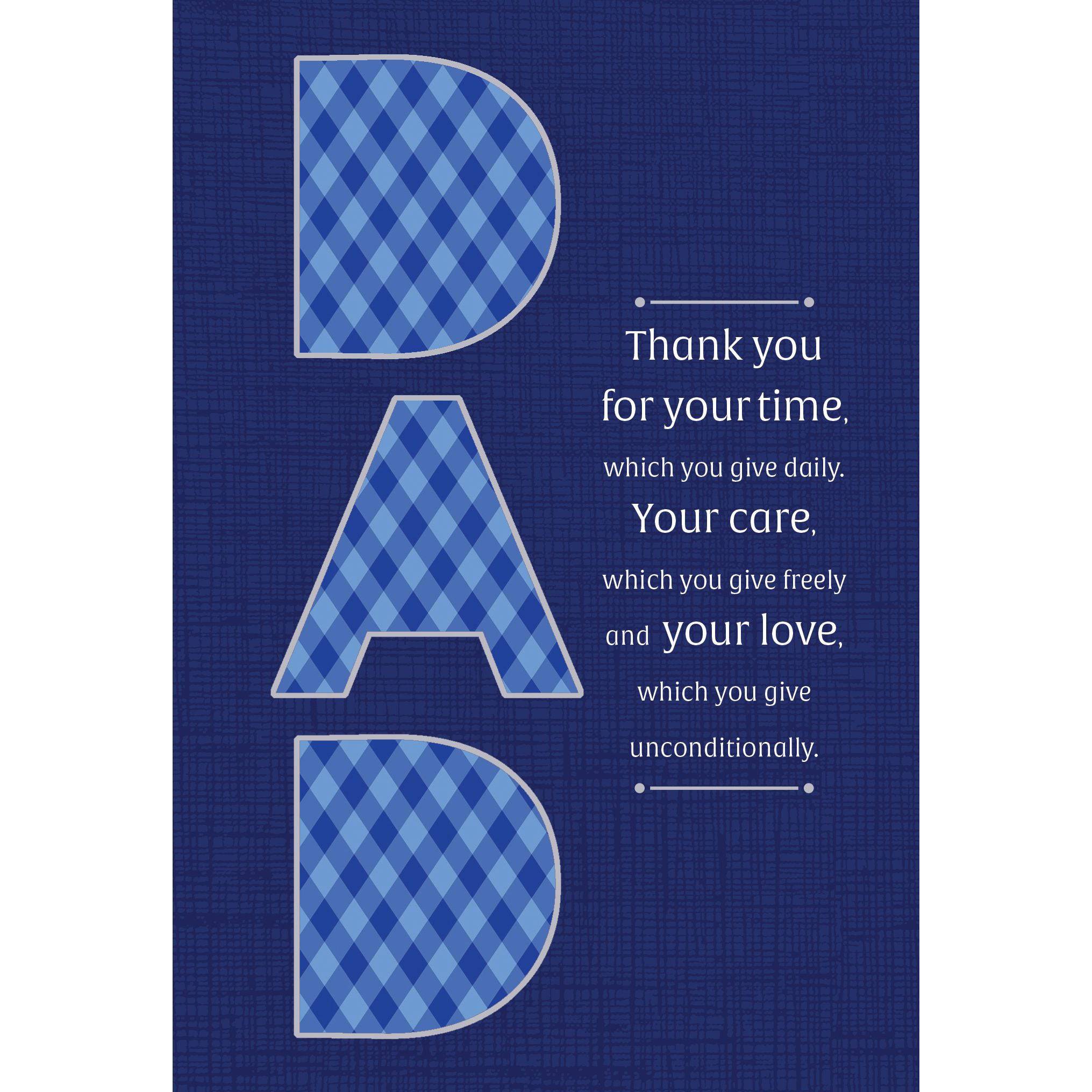 Father's Day card with dad plaid design by Omega Industry Co., LTD, featuring a greeting and decorative plaid pattern.